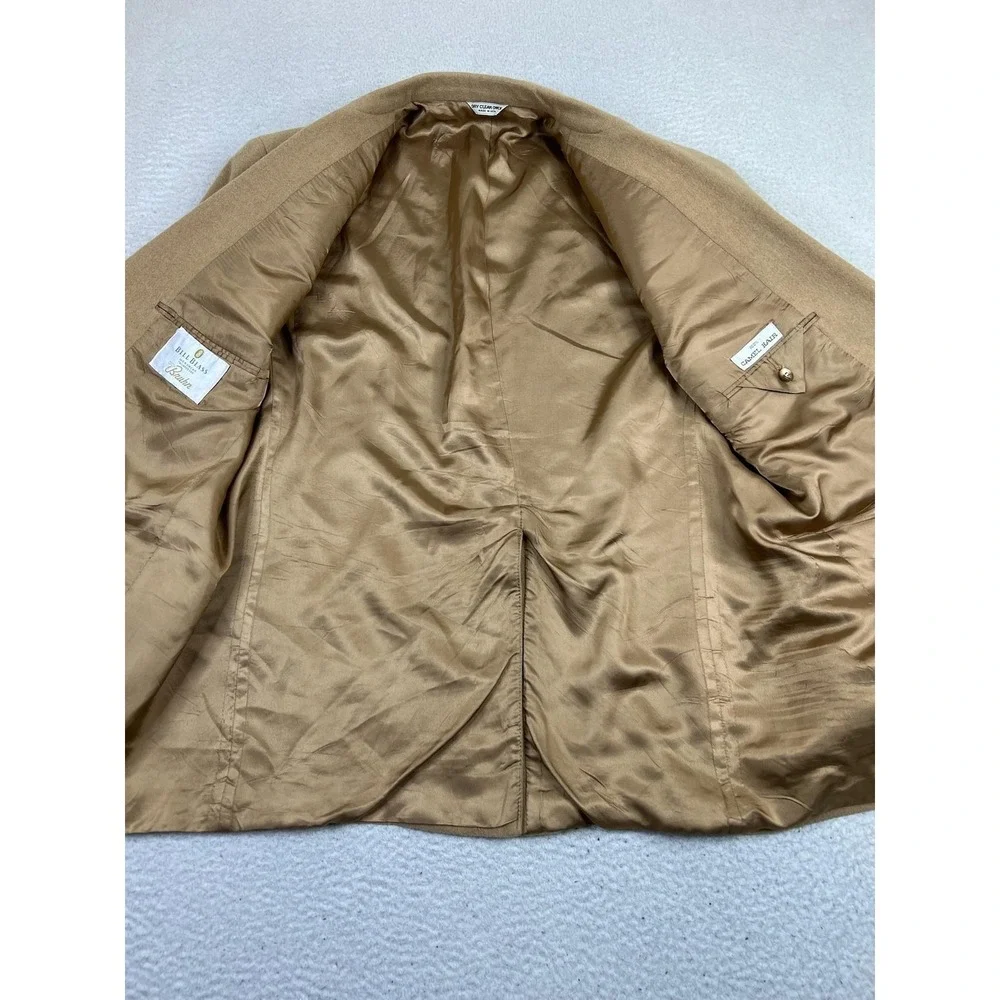 Bill Blass Blazer Mens 46R Camel Hair Tan Sport Coat Classic Two Button Made USA